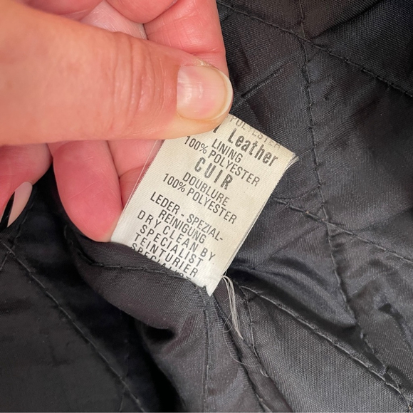 Vintage Nice London Studded black leather motorcycle jacket moto coat M - Picture 10 of 15